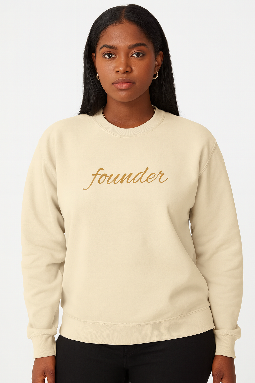 Beige Founder Script Sweatshirt